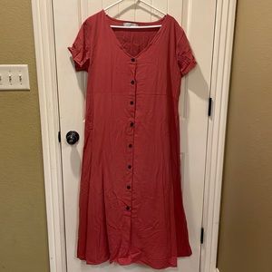 Mid length short sleeve dress